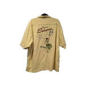 Tommy Bahama Mens Silk Shake My Day SS Shirt Size XL Yellow Casual Golf Beachy